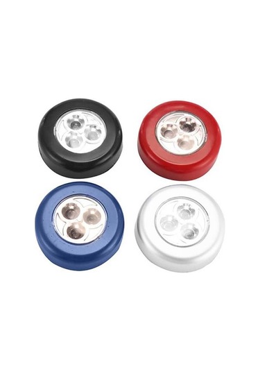 Siyah Kabine Dolap Dolap 3led Yuvarlak Lamba Kamp Çadırı Araba Gövde Dokunmatik Gece Lambası Siyah