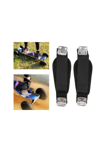 Pazly Suntek Elektrikli Kaykay Ayarlanabilir Ayak Kayışları Ve Stand Siyah Siyah