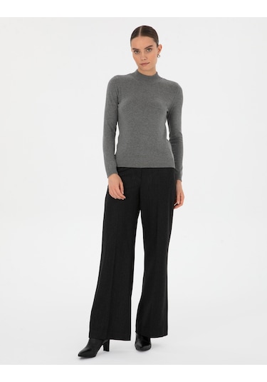 Pierre Cardin Kadın Gri Melanj Kazak /triko 50315768-vr086 Gri Melanj