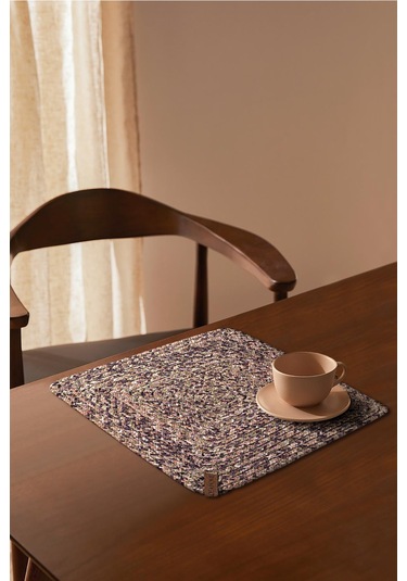 Koza Home Cesta El Yapımı Örgü Mor Kare Supla 32x32 4023 Mor