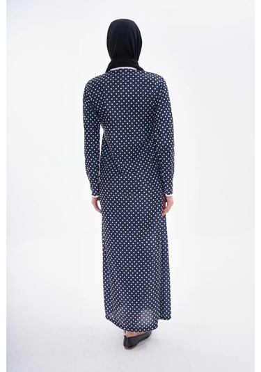 Puantiyeli Yandan Bağlamalı Namaz Elbisesi-21009 Gül Kurusu