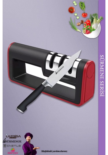 Bıçak Bileme Aleti Profesyonel Bıçak Bileyici 3 Açılı Elmas Seramik Çelik Bileme Siyah