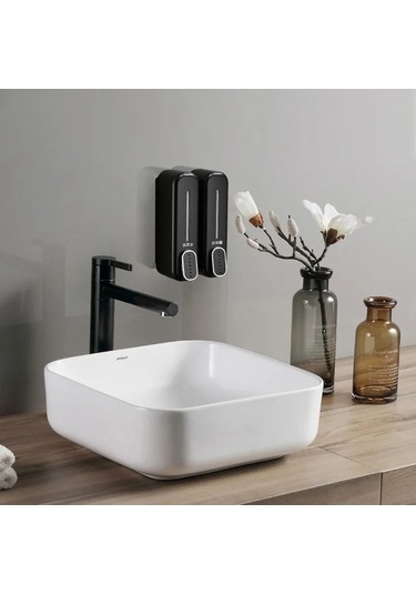 Sarı-300ml Duvara Monte El Jeli Dağıtıcı Manuel Sabunluk Sıvı Kapları El Alışveriş Merkezleri Hastaneler İçin Banyo Aksesuarları