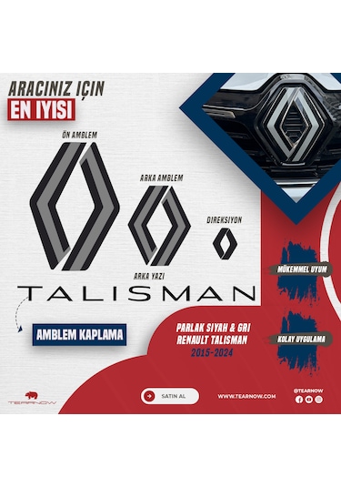 Renault Talisman 2020-2024 Yeni Tasarım Amblem Kaplama Sticker