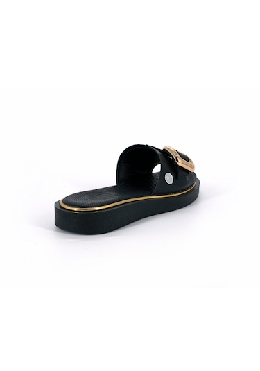 Mammamia D26yt-6055 Siyah Hakiki Deri Kadın Trendy Terlik