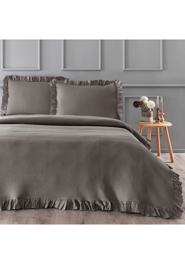 Linens Bsp Çift Kişilik Yatak Örtüsü Seti Vizon