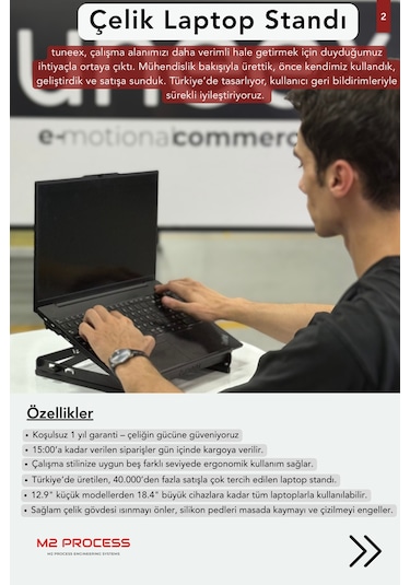 Notebook Laptop  Çelik 5 Kademeli Yükseltici Standı