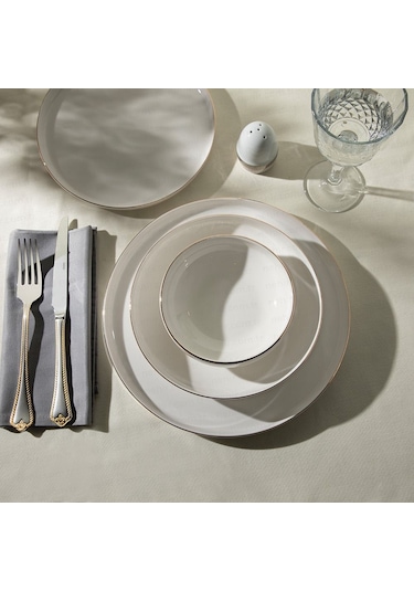 Nehir Duru 6 Kişilik 24 Parça Porselen Yemek Takımı