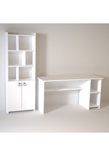 Kalenderdekor1 Kalender Dekor Avel Mayra 145 Cm Çalışma Masası Takımı Avlm01 Beyaz