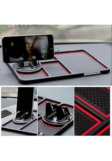 Araba Gösterge Paneli Kaymaz Paspas, Cep Telefonu, Güneş Gözlüğü, Anahtarlar, Kırmızı Paralar İçin Telefon Tutuculu Kaymaz Yapışkan Panel