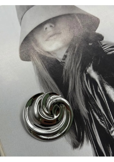 Best Price 34 Yuvarlak Düğme Broş 367590219 Gümüş