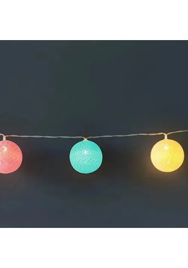 2m 10 Led Renkli Top Lamba Çok Renkli