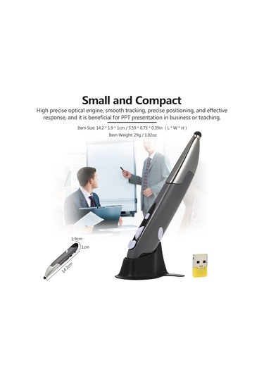 Mufunye Kablosuz 3 Seviyeli Dpı Ayarlı 800/1200/1600 Cpı Optik Dokunmatik Kalem - Web Gezintisi Ve Rahat Kullanım İçin Pc/laptop Diğer