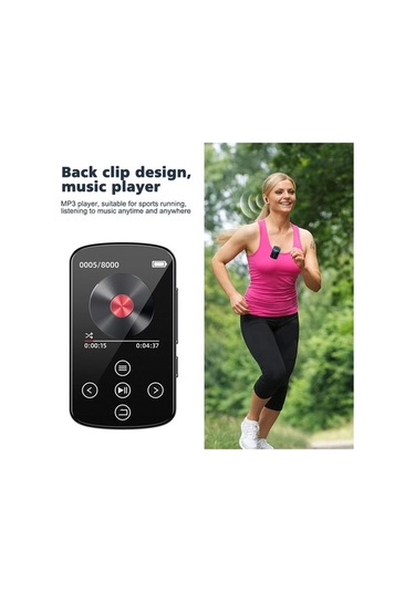 Flybuy Bluetooth 5.4 Kablosuz Mp3 Çalar - 1.5 İnç Dokunmatik Ekran, Fm Radyo, Ses Kayıt, Spor Ve Seyahat İçin Taşınabilir Müzik Çalar