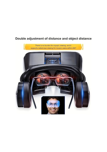 Xuweiwei J50 B03 Yeni Vr 3d Sanal Gerçeklik Gözlüğü Akıllı Telefon Uyumlu Ayarlanabilir Lens Sürükleyici Vr Deneyimi