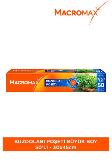 Buzdolabı Poşeti Büyük Boy 50 Adet 30x45 Cm , Geniş Hacimli Sakl
