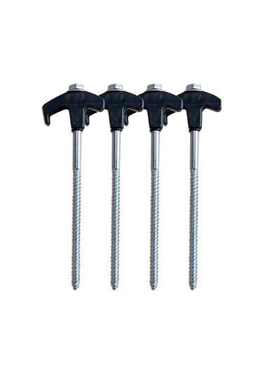 Leezsing 20cm Turuncu Çelik Konik Çadır Çivisi 4 Adet + Çekmeceli Çanta - Gölge Tente Uygun, Işıklandırmalı, Dayanıklı Turuncu