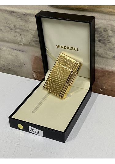 Vindiesel Marka Sarı Gold Renk Gri Labirent Çizgi Desenli Gazlı M