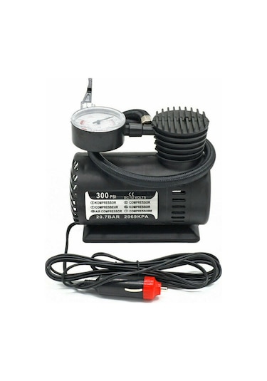 Hombey 12v Elektrikli Araç Lastik Hava Pompası 300psı, Fonksiyonel Kompresör, Kolay Taşınabilir, Frenbol, Basketbol Vb. İçin Uygun, Acil Kullanım
