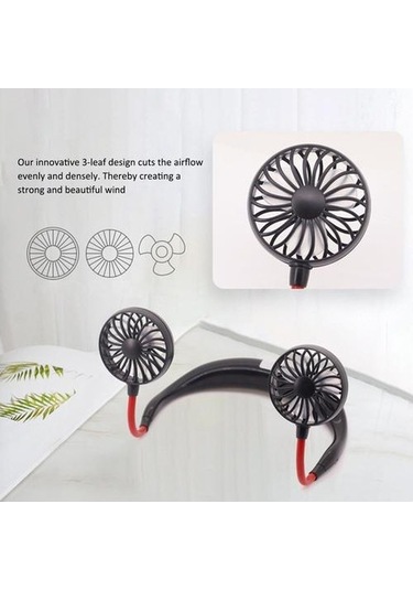 Soulader Taşınabilir Şarj Edilebilir Boyun Kliması, 180 Derece Ayarlanabilir Hava Soğutucu, Mini Kişisel Fan, Spor Ve Seyahat İçin Hafif Boyun Bantlı Fan