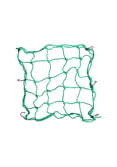 Konesam Motorsiklet Yük Ağı Yeşil 40x40cm Nilon Tank Bağlama Ağı Kancalı Elektrikli Araç Çanta Sabitleyici