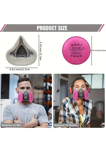 Trendooze 6200 İle 2097 Gaz Maskesi - Formaldehit Ve Sprey Boya Filtreli