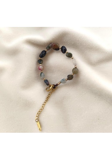 Bileklik Doğal Taşı 316l Kararmaz Çelik Hakiki Boncuklu Kadın Erkek Bilezik