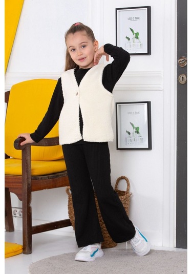 Bayramlık 3 Parça Yelekli Alt Üst Takım Siyah