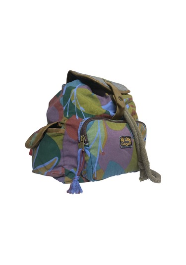 Kaliteli Tek Gözlü Vintage Salaş Disayn Unisex Sırt Günlük Okul Gezi Kamp Trekking Çantası 29cmx36cm Mor