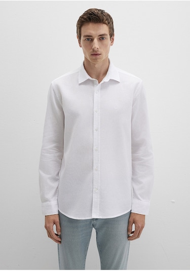 Mavi Slim Fit Beyaz Erkek Gömlek M0211656-620 Beyaz