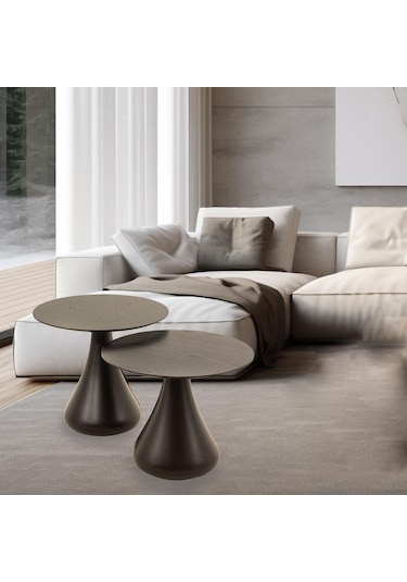 Mushroom Set Sehpa Mantar Sehpa Siyah Rehome