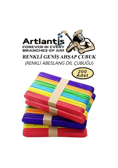 Renkli Dil Çubuğu 200 Lü 1 Paket Ahşap Dil Basma Cubugu Abeslang Renkli Doktor Dil Çubuğu Büyük Jumbo