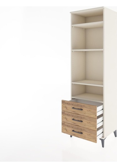 Hyperion Dolap 4 Raflı 3 Çekmeceli 60x44x195 Aytaşı-çam Aytaşı