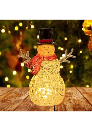 Opulentliving İşıklı Suntek Kardan Adam İç Dekorasyonu, 17x11.5x23.5cm, Aa Pilli Orta