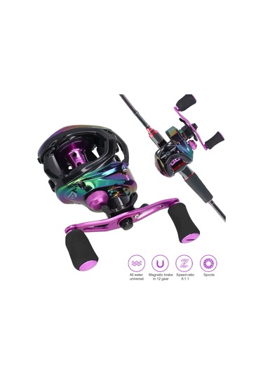 Wezone Metal Baitcasting Makinesi 8.1 Hız Oranı 12 Seviye Manyetik Fren Tüm Su Tipleri Uyumlu Sağ El