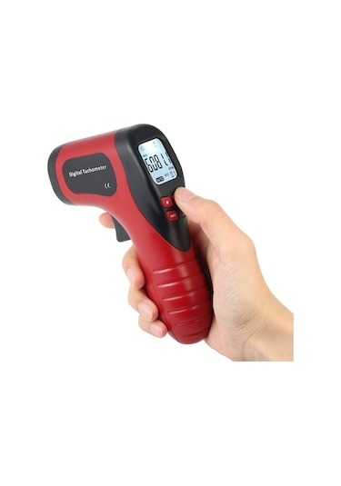 Didadodo Yüksek Hassasiyetli Kırmızı Taşınabilir Dijital Lazer Takometre - 2.5-99999 Rpm Motor Hız Ölçer Kırmızı
