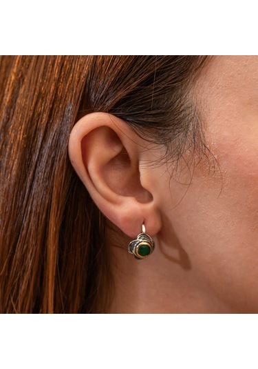 Artsmagazinmücevher Gümüş Çiçek Desenli Otantik Kadın Küpe