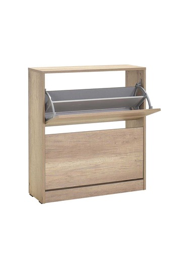 Flat Duo 2 Katlı Geniş Ayakkabılık Açık Ceviz Tori 73x84x26 Cm Gxyxd