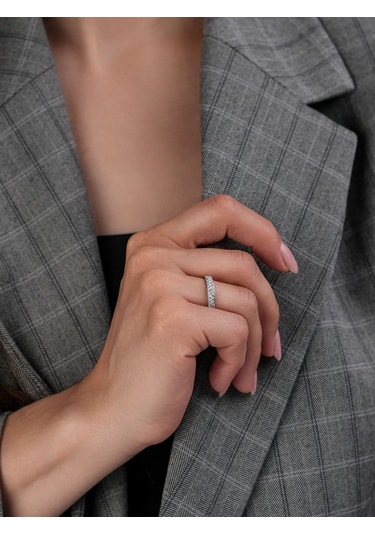 Lucente İnce Дорожка Yüzüğü, 925 Ayar Gümüş 181207372 Gümüş