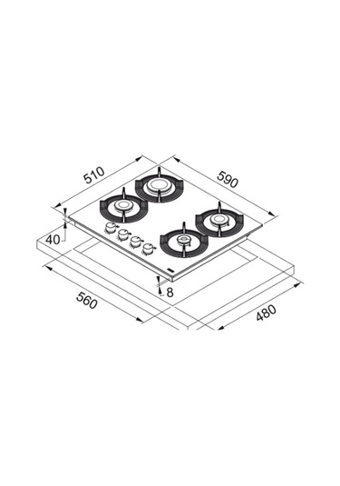 Franke Maris FHMF 604 4GC Black Glass Ankastre Ocak