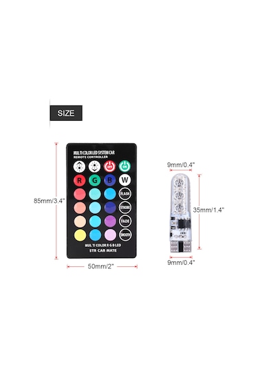 Geeroyoo T10 Tipi 6 Smd 5050 Led Işık, Silikon Kaplama, 4 Farklı Mod Ve 16 Renk Ayarlamalı Kumanda İle 4 Adet Paket