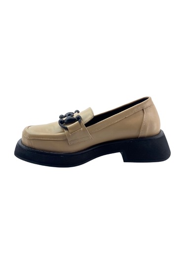 Albini 2610953 Hakiki Deri Kadın Loafer Ayakkabı Bej