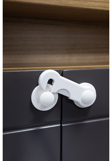 2 Adet Montajsiz Çift Kapaklı Dolap Kilidi Bebek Koruyucu Ve Kilit Bebek Güvenlik Kiti Çok Renkli