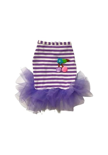 Gedyco Küçük Irk Köpek İçin Lila Tütü Elbise