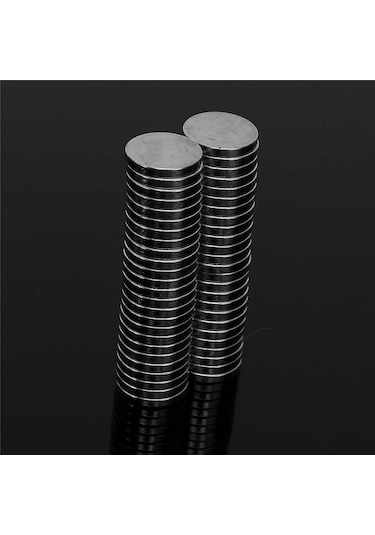 50 Adet Çap 12Mm X Kalınlık 2Mm Yuvarlak Güçlü Neodyum Mıknatıs