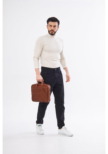 Derinss Dub3075 Hakiki Deri Camel Macbook Ve Notebook Çantası 001