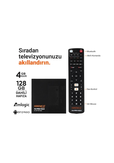 Hiremco X6 Pro Max 128 GB Android Box