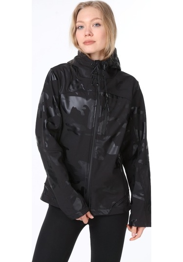 Ghassy Co.Kadın Su Rüzgar Geçirmez Softshell Mavi Spor Mont 500518795