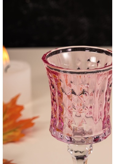 Mest 6 Adet 3 Renk Ayaklı Kahve Yanı Su Bardağı Seti - 140 Cc Bal Renk, Pembe, Mavi 3 Renk