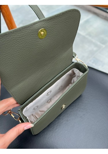 Mft Leather Hakiki Deri Kadın Çanta Viola 1524 Flother Mat Haki